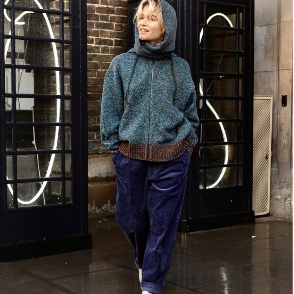 MARNI X UNIQLO Mix Color Yarn Hooded Full Zip Sweater